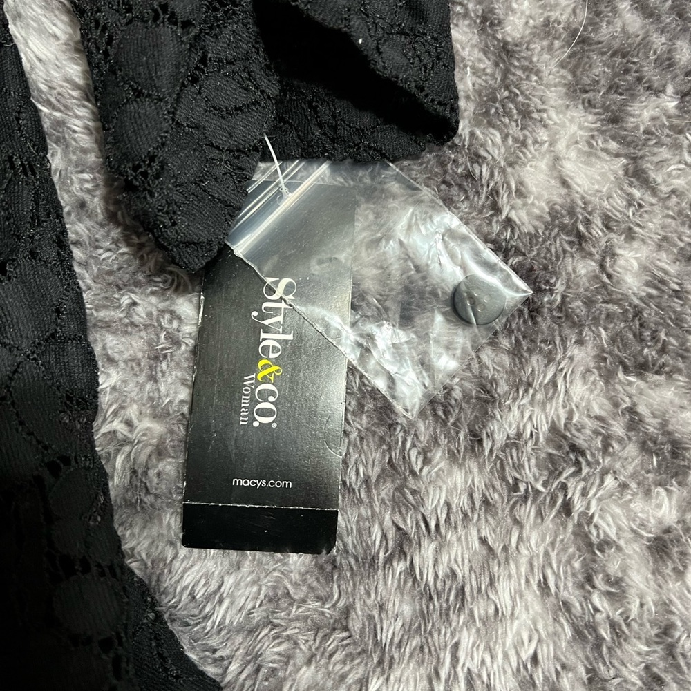 Black Lace Button-Up Shirt - Picture 2 of 5